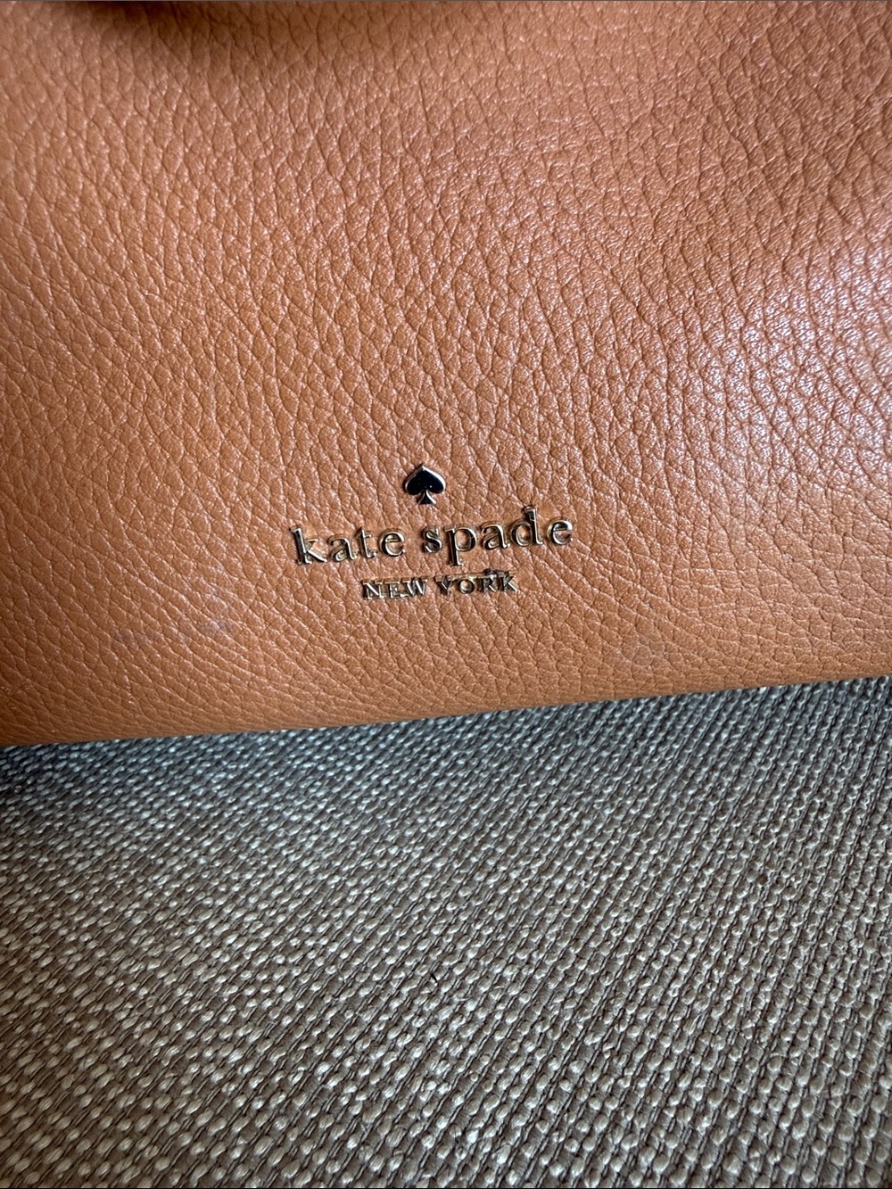 kate spade Tan Pebbled Leather Shoulder Satchel with Leopard Strap - Picture 2 of 5